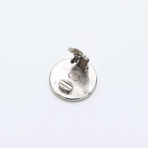 CHANEL COCO Mark 2004 Earring Black Silver WS12303