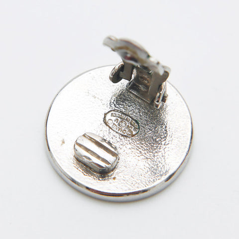 CHANEL COCO Mark 2004 Earring Black Silver WS12303
