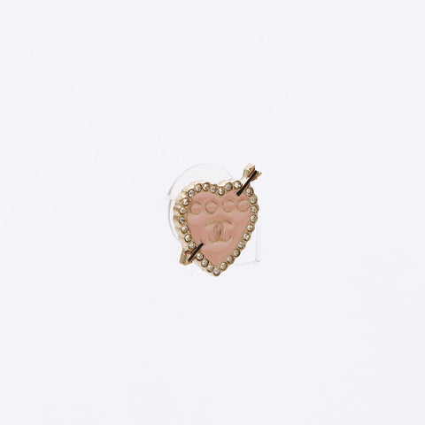 CHANEL COCO Mark Heart Arrow Rhinestone 2010 Pierce gold WS12305