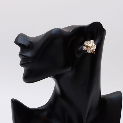 Chanel Coco Mark Flower Rignestone 2006 Boucles d'oreilles en or WS12306