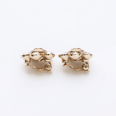 Chanel Coco Mark Flower Rignestone 2006 Boucles d'oreilles en or WS12306