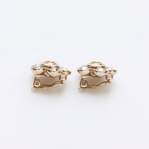 Chanel Coco Mark Flower Rignestone 2006 Boucles d'oreilles en or WS12306
