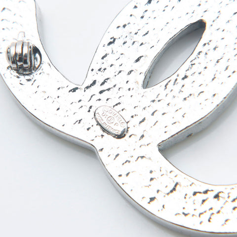 Chanel Coco Mark Rhinestone 2001 Brooch Silver WS12309