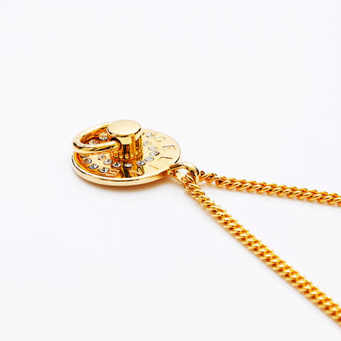 Céline Logo Rhingestone Round Collier Gold WS12311