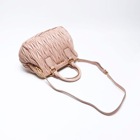 MIU MIU 2WAY SCHAG MATERASSE BAGE BEIGE WS12317