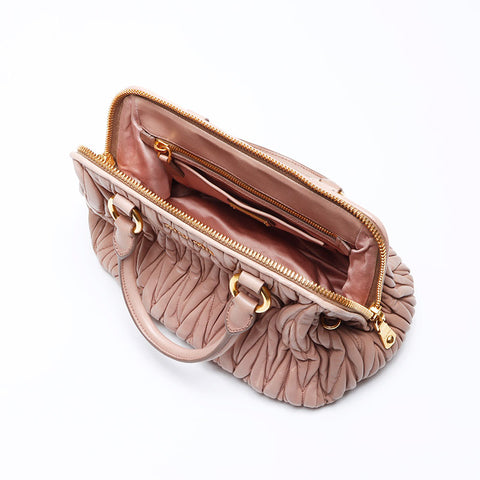 MIU MIU 2WAY SCHAG MATERASSE BAGE BEIGE WS12317