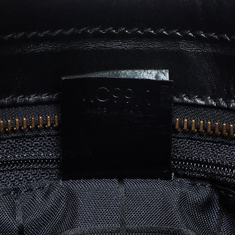 Céline Macadam Canvas en cuir Sac à épaule noire WS12318