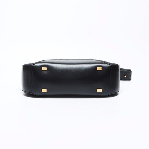 Céline Macadam Canvas en cuir Sac à épaule noire WS12318