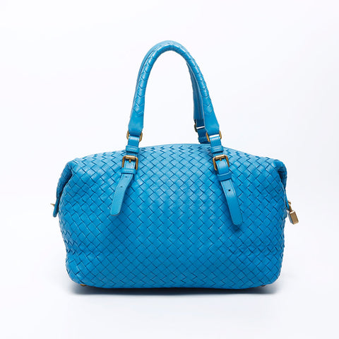 bottegaveneta绑带内电体波士顿袋蓝色WS12328