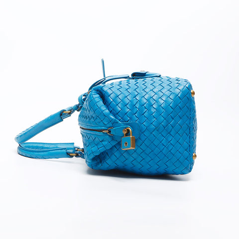 bottegaveneta绑带内电体波士顿袋蓝色WS12328