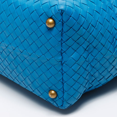 bottegaveneta绑带内电体波士顿袋蓝色WS12328