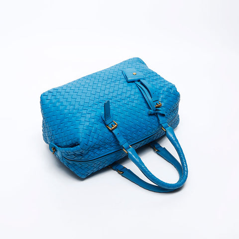 bottegaveneta绑带内电体波士顿袋蓝色WS12328