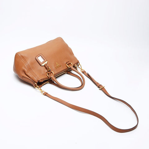 Prada 2way Sac à épaule sac à main en cuir marron WS12329