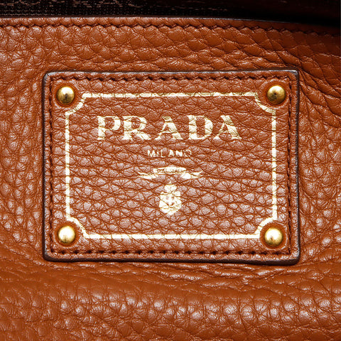Prada 2way Sac à épaule sac à main en cuir marron WS12329