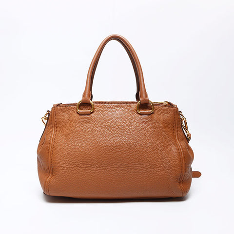 Prada 2way Sac à épaule sac à main en cuir marron WS12329