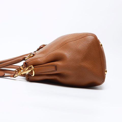 Prada 2way Sac à épaule sac à main en cuir marron WS12329