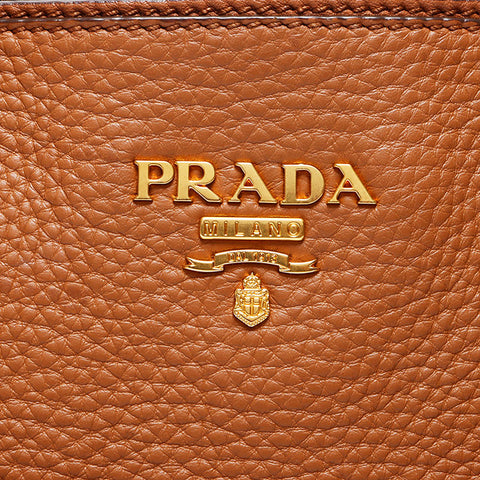 Prada 2way Sac à épaule sac à main en cuir marron WS12329