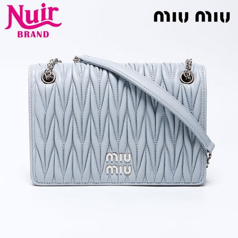 Miu miu miu subatasse la chaîne d'épaule de chaîne en argent bleu ws12332