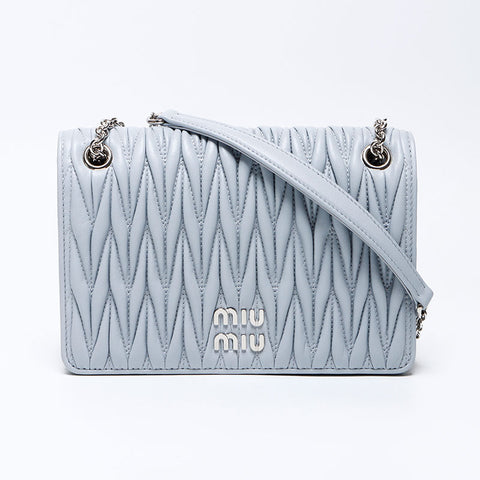 Miu miu miu subatasse la chaîne d'épaule de chaîne en argent bleu ws12332