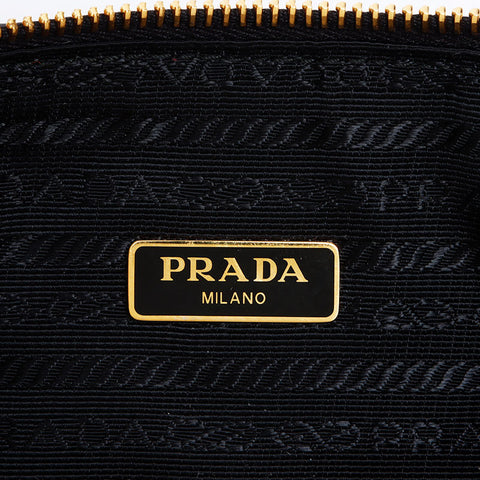 プラダ PRADA トライアングル ポーチ クロシェ ショルダーバッグ ブラック WS12335