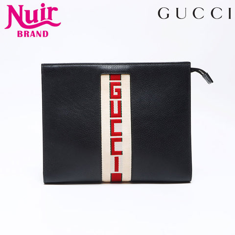Gucci Gucci徽标雪利酒系列2019离合器袋黑色WS12339