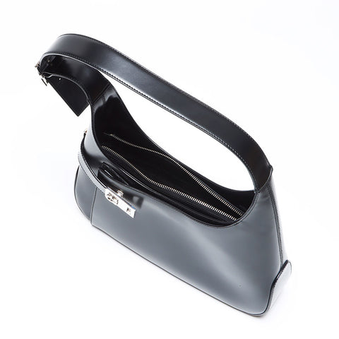 Salvatore Ferragamo Gancini Silver Riches de veau en cuir Hobo Sac à épaule noire WS12345