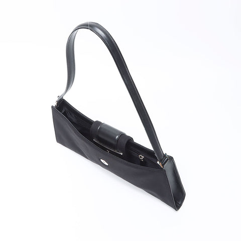 Salvatore Ferragamo银配件一个肩膀徽标肩带黑色WS12346