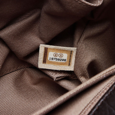 Chanel Chanel 2014 Nr. 19 Kette Leder Coco -Marke -Stollen -Umhängetasche brauner WS12348