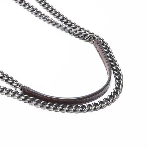 Chanel Chanel 2014 Nr. 19 Kette Leder Coco -Marke -Stollen -Umhängetasche brauner WS12348