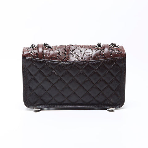 Chanel Chanel 2014 Nr. 19 Kette Leder Coco -Marke -Stollen -Umhängetasche brauner WS12348