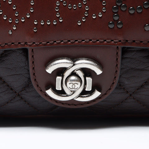 Chanel Chanel 2014 Nr. 19 Kette Leder Coco -Marke -Stollen -Umhängetasche brauner WS12348