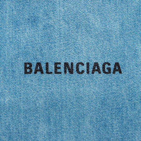 バレンシアガ BALENCIAGA ロゴ カバス S ポーチ付き トートバッグ ブルー WS12360