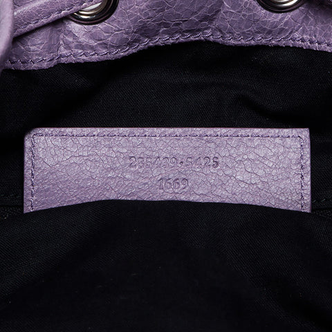 Balenciaga Mini Giant Pom Pom Kagole Leather Silver Hardware Shoulder Bag Purple WS12363