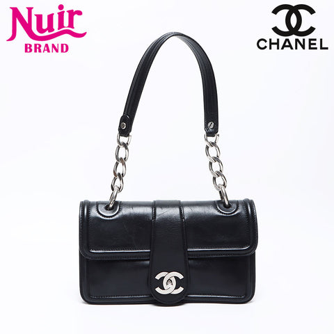 シャネル CHANEL レザー ココマーク 12番台 2008-2009 ショルダーバッグ ブラック WS12366