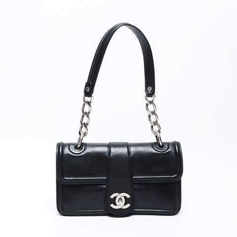 シャネル CHANEL レザー ココマーク 12番台 2008-2009 ショルダーバッグ ブラック WS12366