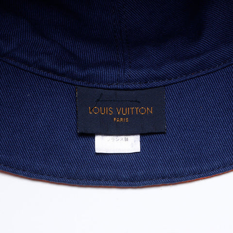 ルイ・ヴィトン LOUIS VUITTON モノグラム リバーシブル ハット ネイビー オレンジ WS12370