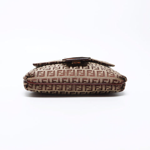 FENDI Zucchino Mamma Pochette Shoulder Bag Brown WS12375