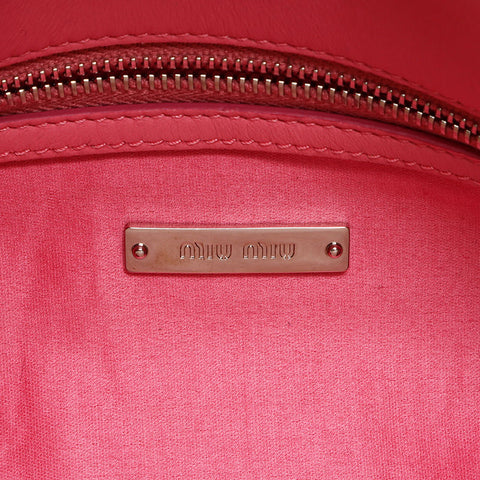 Miu Miu Matelasse Crystal Leather Shoulder Bag pink WS12377