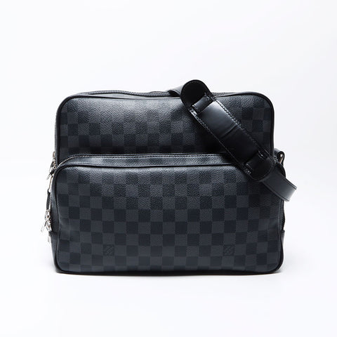 Louis Vuitton LOUIS VUITTON 2008 Damier Graphite Sack Leo Shoulder Bag Gray WS12383
