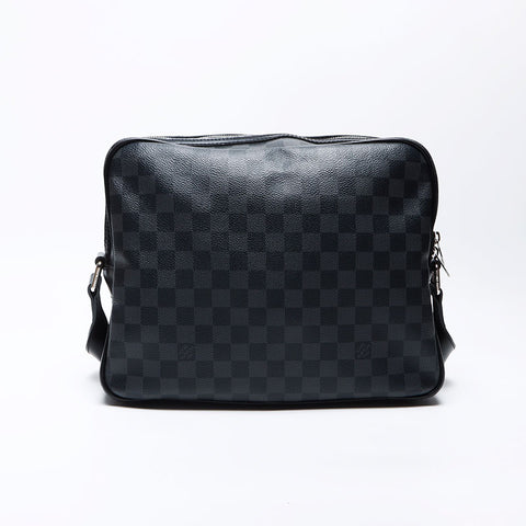 Louis Vuitton Louis Vuitton 2008 Damier Graphit Sack Leo Umhängetasche grau WS12383