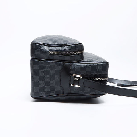 LOUIS VUITTON 2008 Damier Graphite Sac Leo Shoulder Bag gray WS12383