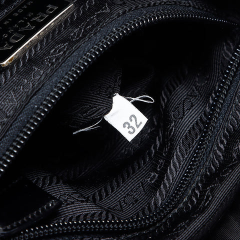 Prada Nylon Triangle Logo Tag Backpack / Daypack Black WS12384