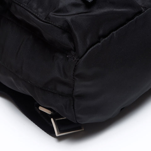 Prada Nylon Triangle Logo Tag Backpack / Daypack Black WS12384