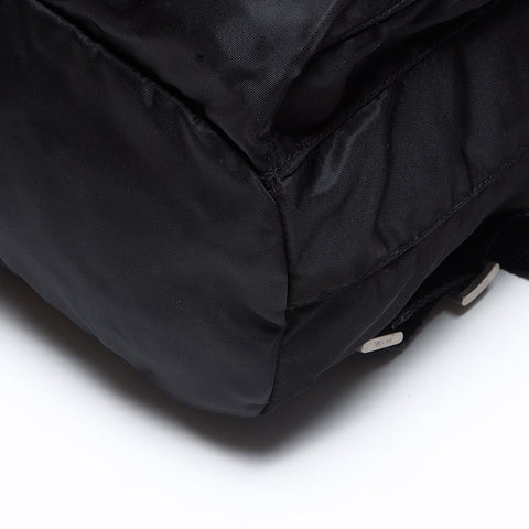 Prada Nylon Triangle Logo Tag Backpack / Daypack Black WS12384