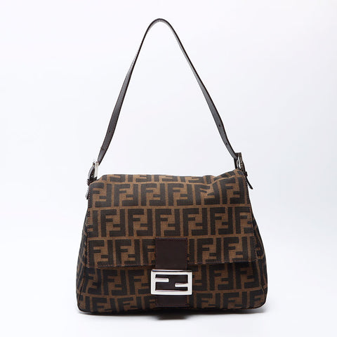 Fendi Mamma Forever Bucket Zucca Patché Brown Brown WS12386