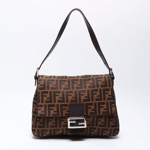 Fendi Zucca图案妈妈桶肩袋棕色WS12389
