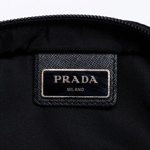PRADA Triangle Logo Tag Nylon Sac à épaule noir WS12391