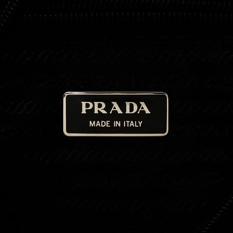 PRADA Triangle Logo Tag Nylon Shoulder Bag Black WS12393