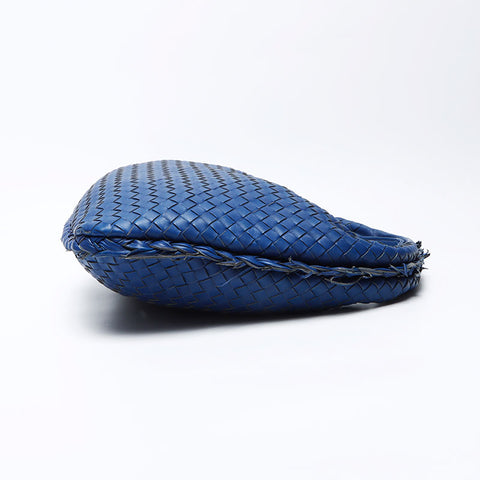 Bottegaveneta Intrecciato Fringe Hobo Leather Shoulder Bag Blue WS12395