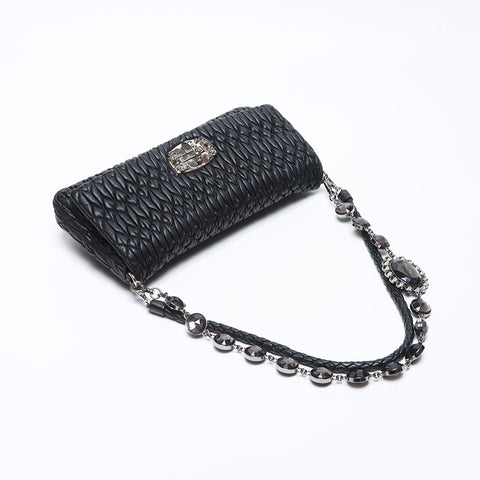 Miu miu miu Matteasse Crystal Sac d'épaule noir WS12398